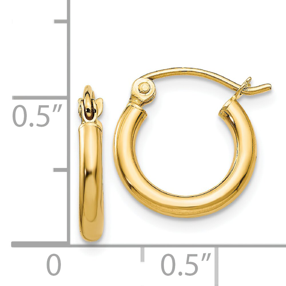 14K Gold Round Hoop Earrings