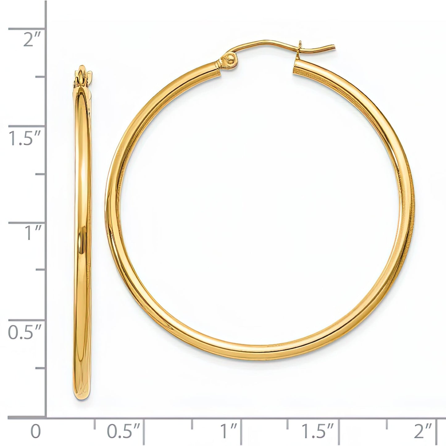 14K Gold Round Hoop Earrings