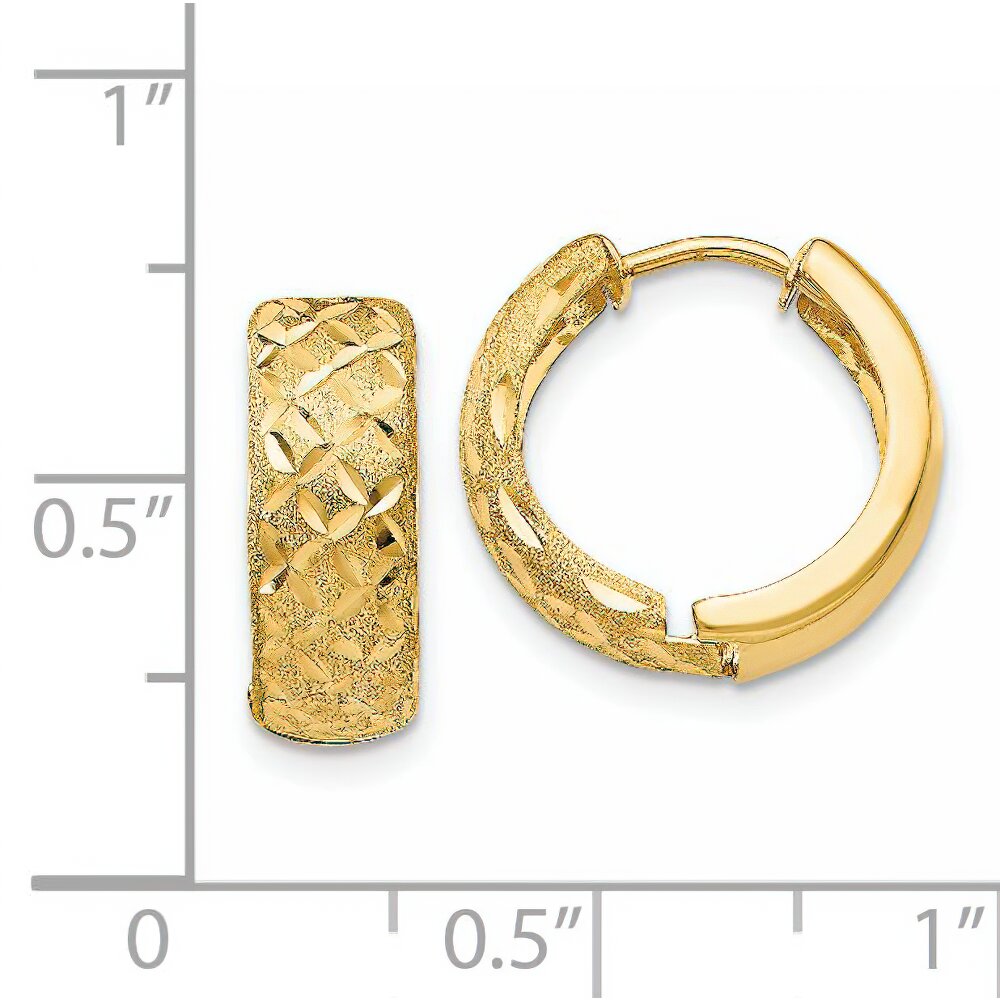 14K Gold Hinged Hoop Earrings