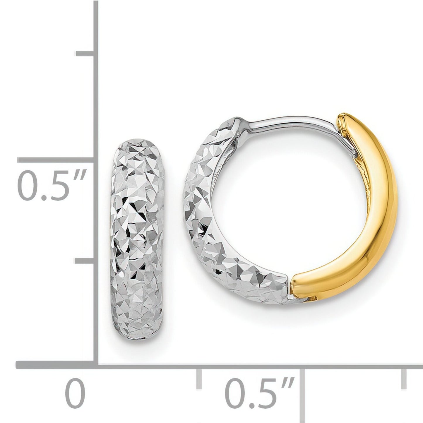 14K Two Tone Gold Hoop Earrings