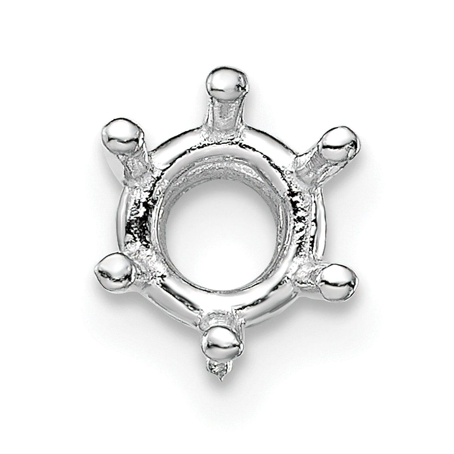 14K White Gold 6 Prong Round Wire Basket Setting (2.40 to 10.40mm)