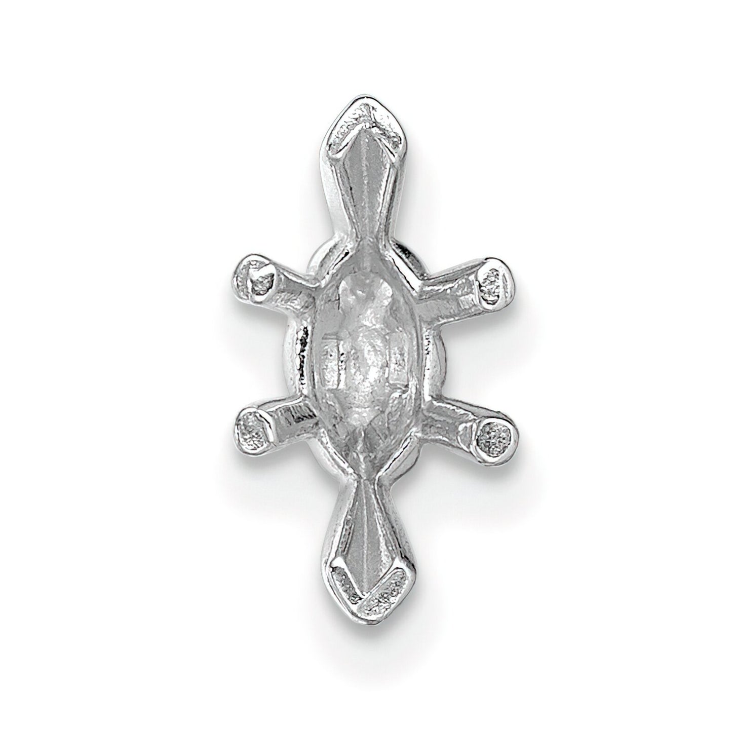14K White Gold 6 Prong Marquise Peg V-End Setting (2.50x5.50 to 10.00x16.00mm)