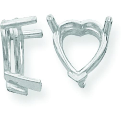 14K White Gold 3 Prong Heart V-End Setting (2.00 to 12.00mm)