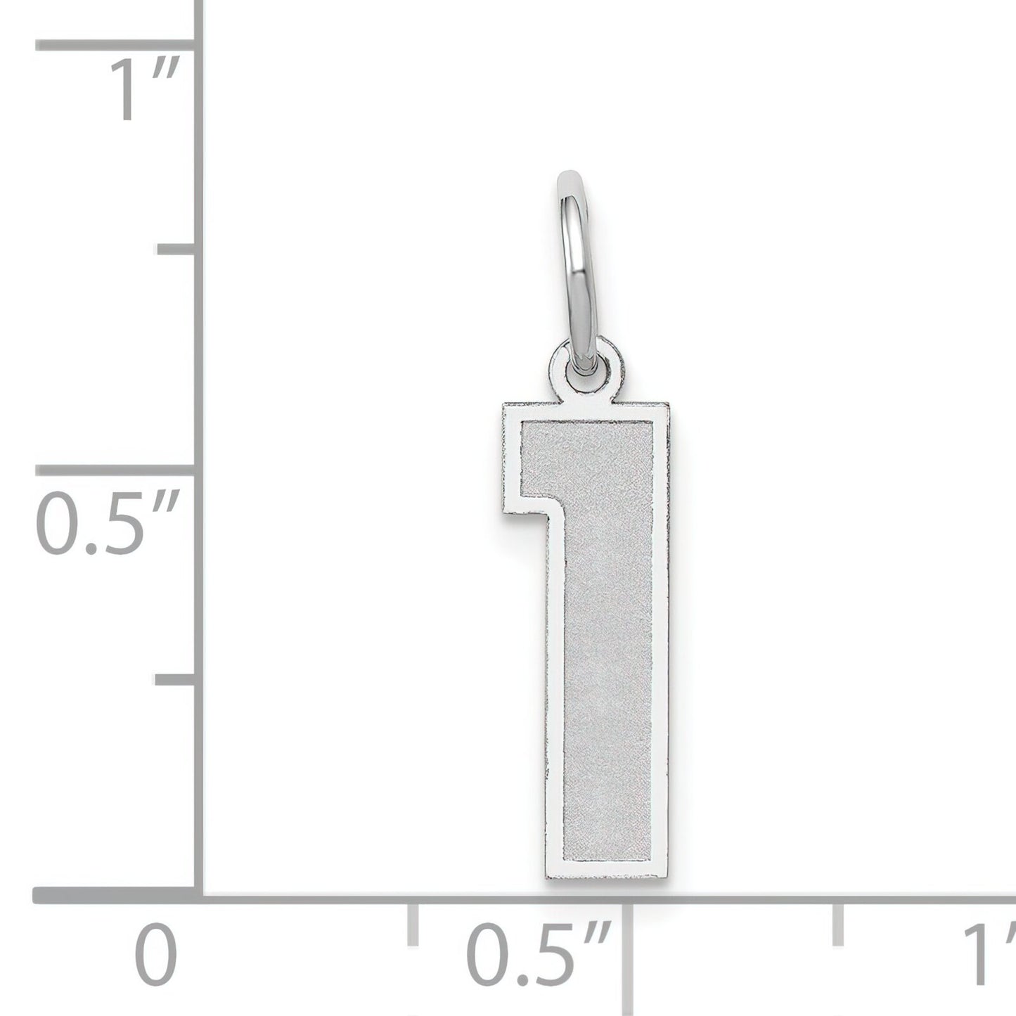 14K White Gold Medium Satin Number 1 Charm