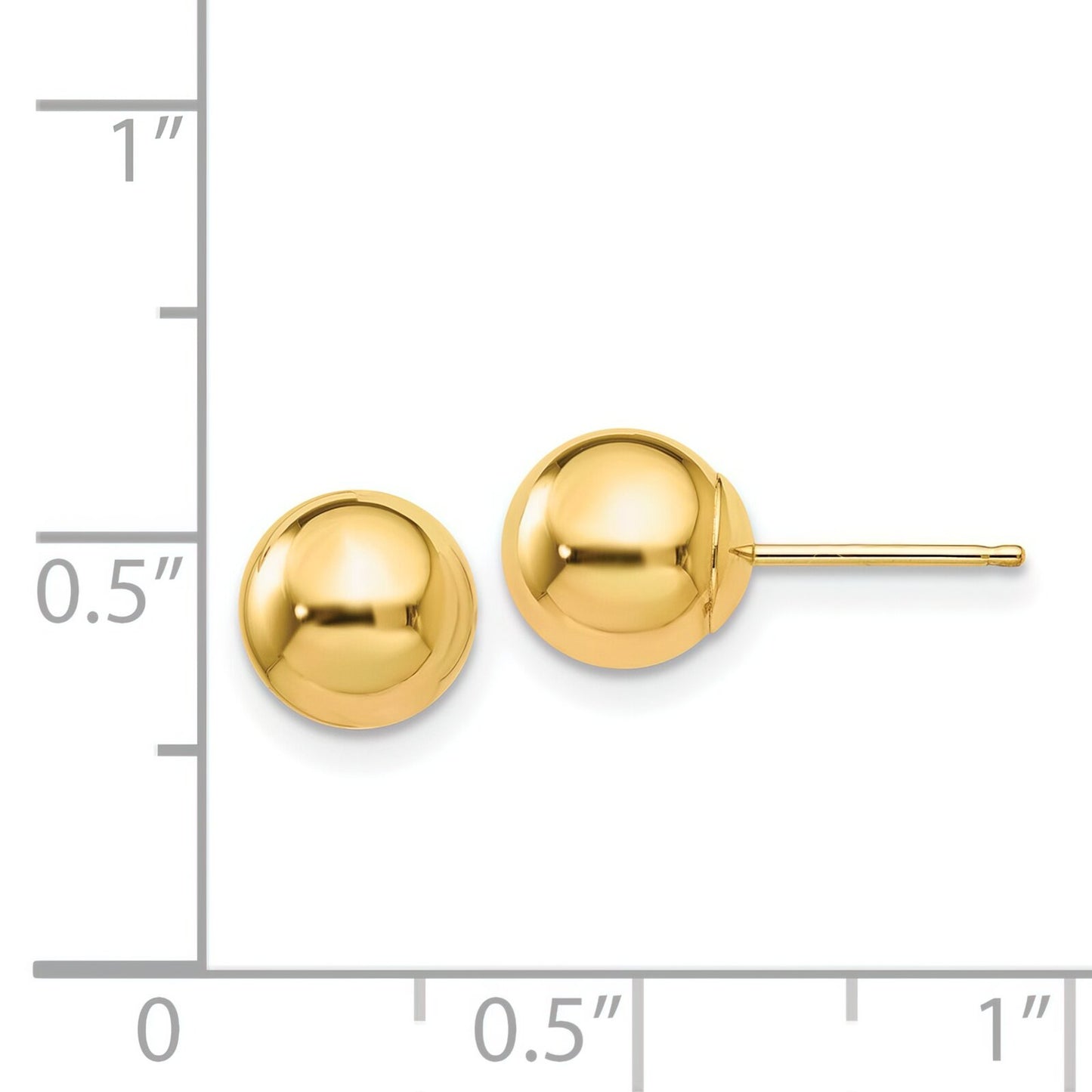 14K Gold Ball Stud Earrings 7mm