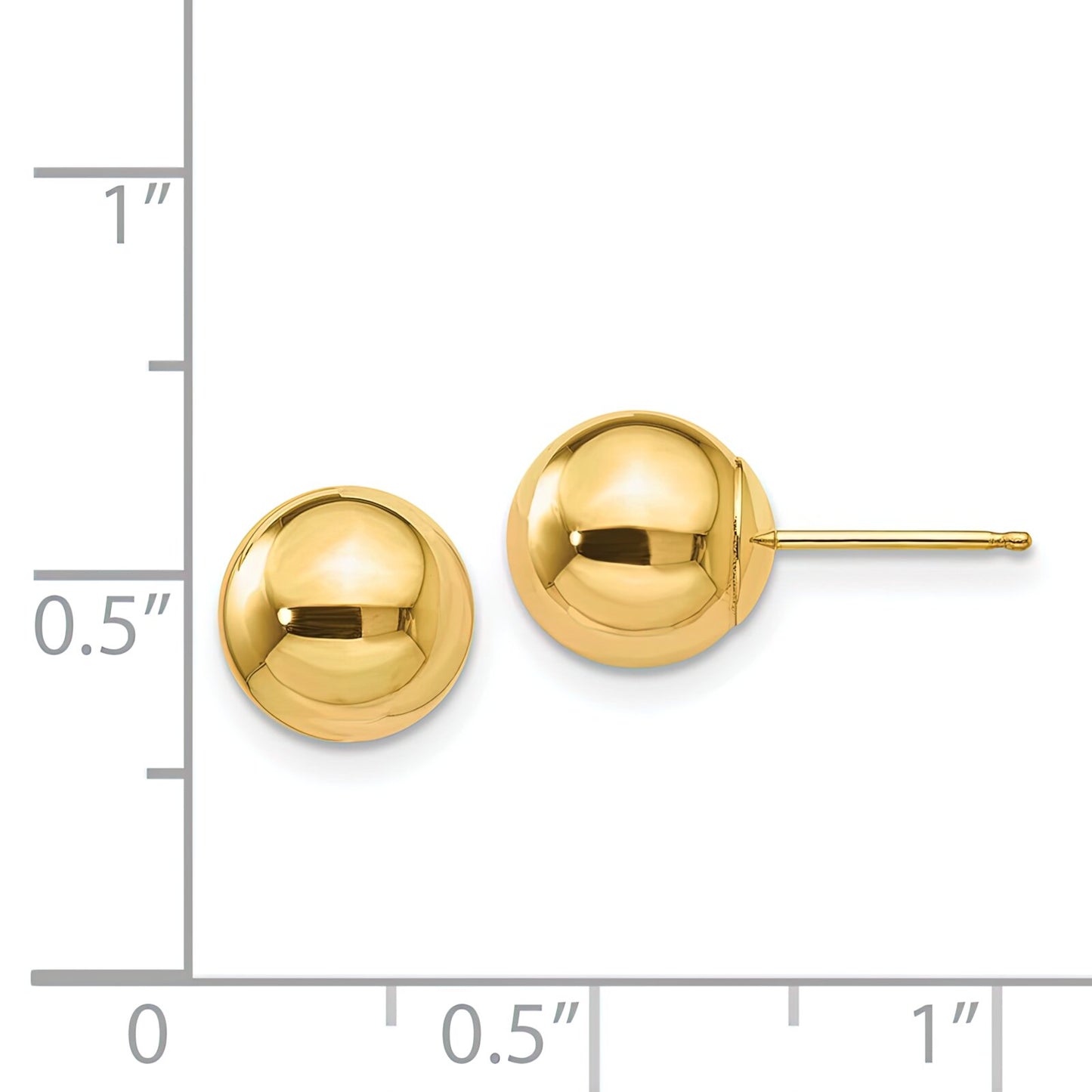 14K Gold Ball Stud Earrings 8mm