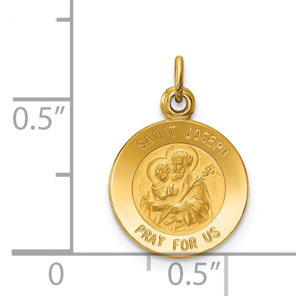 14K Gold Saint Joseph Medal Charm