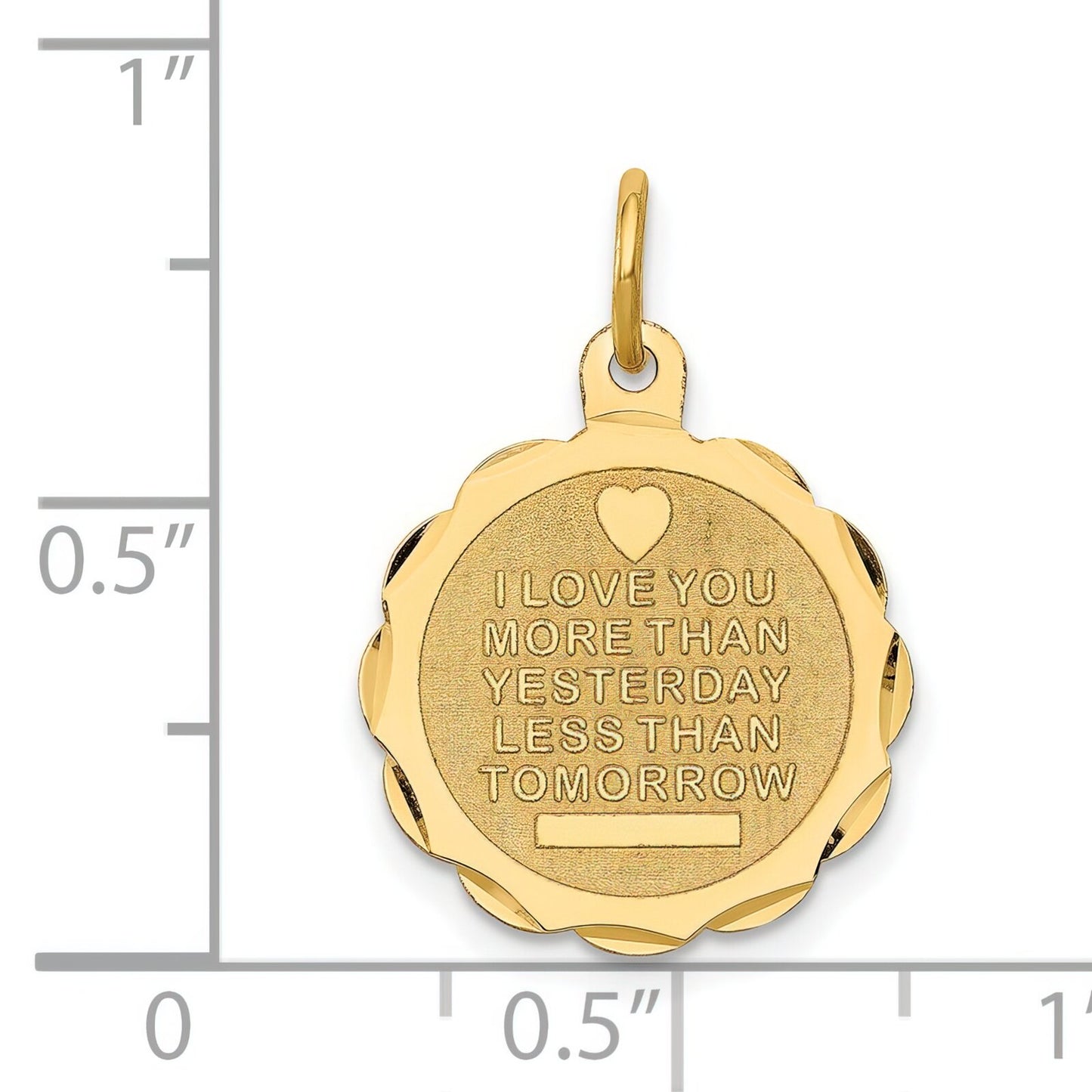 14K Gold I Love You More Than Yesterday Charm