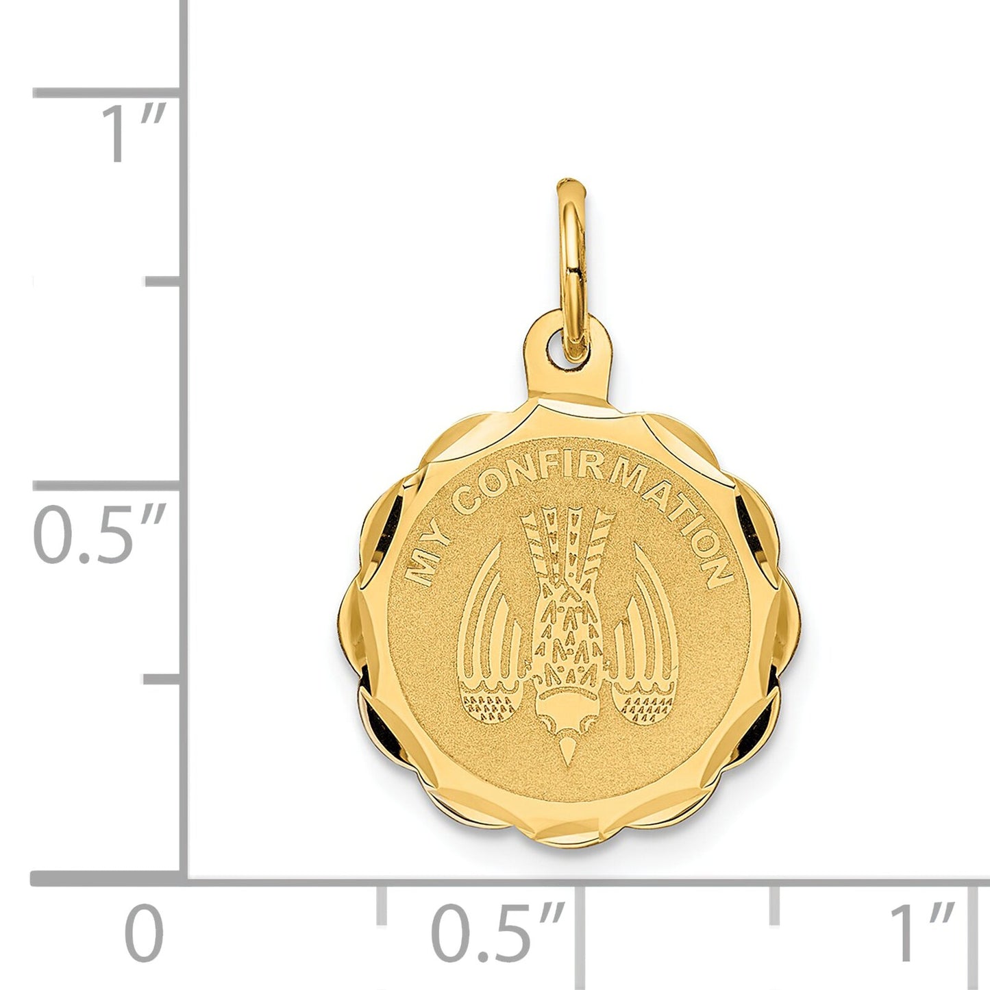 14K Gold My Confirmation Holy Spirit Medal Charm