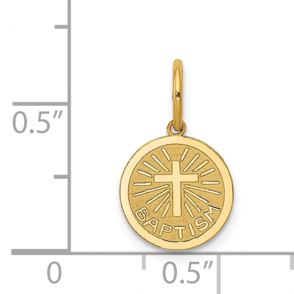 14K Gold Baptism Cross Charm