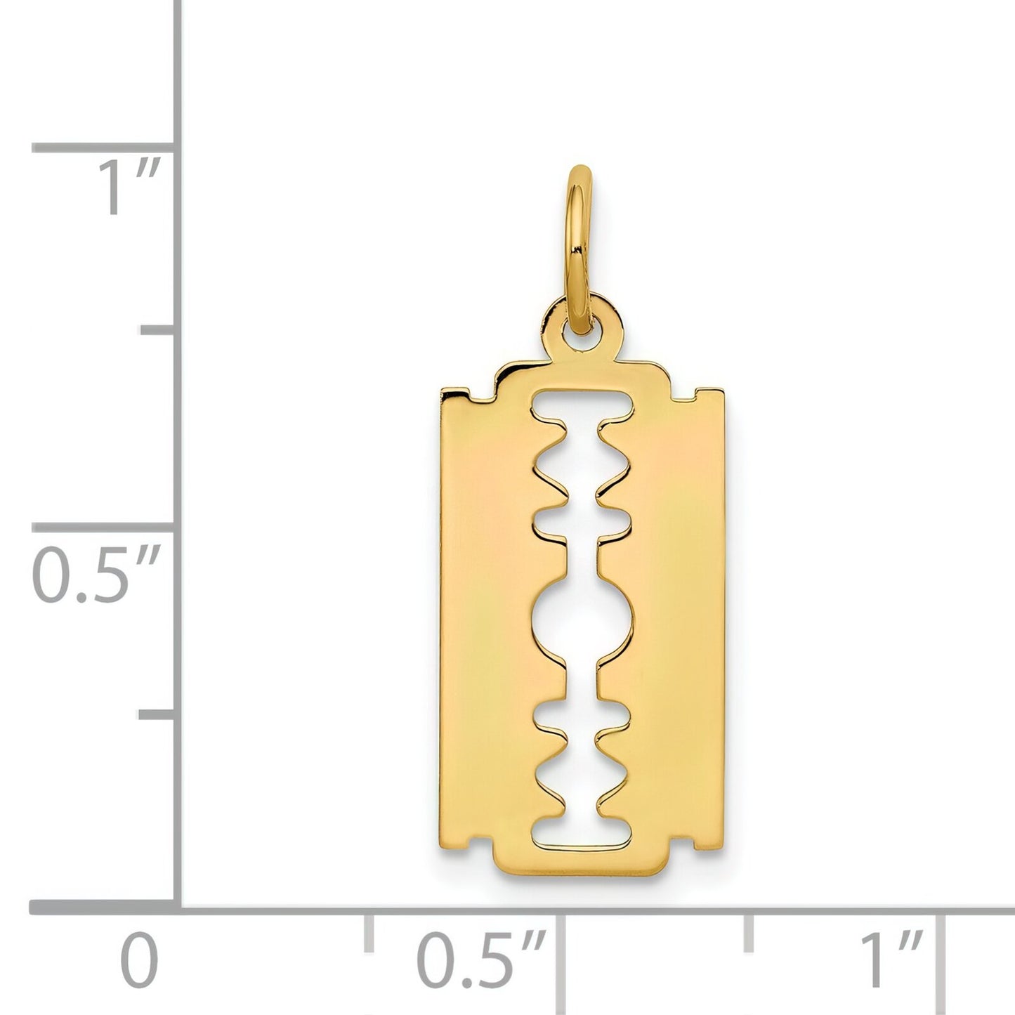 14K Gold Razor Blade Charm