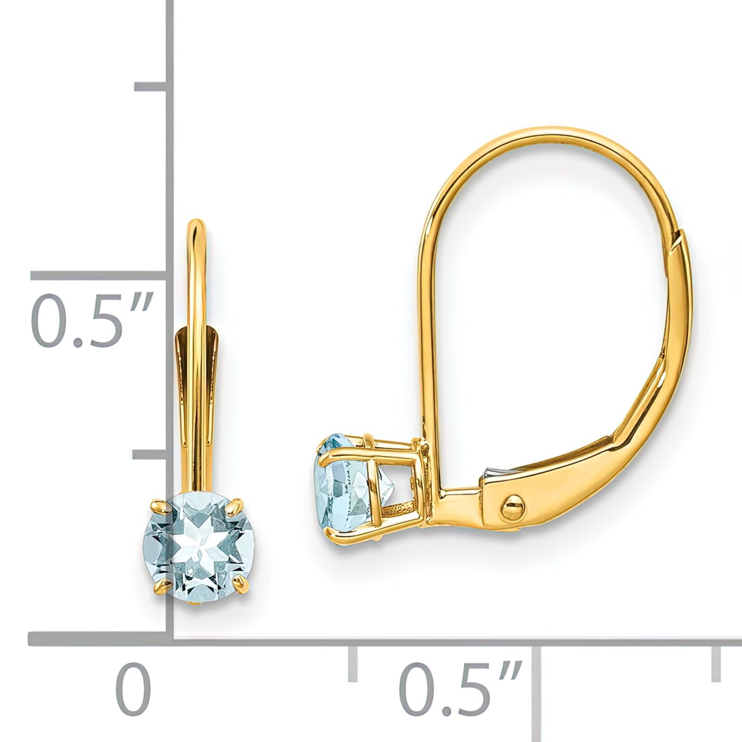 14K Gold Aquamarine March Earrings
