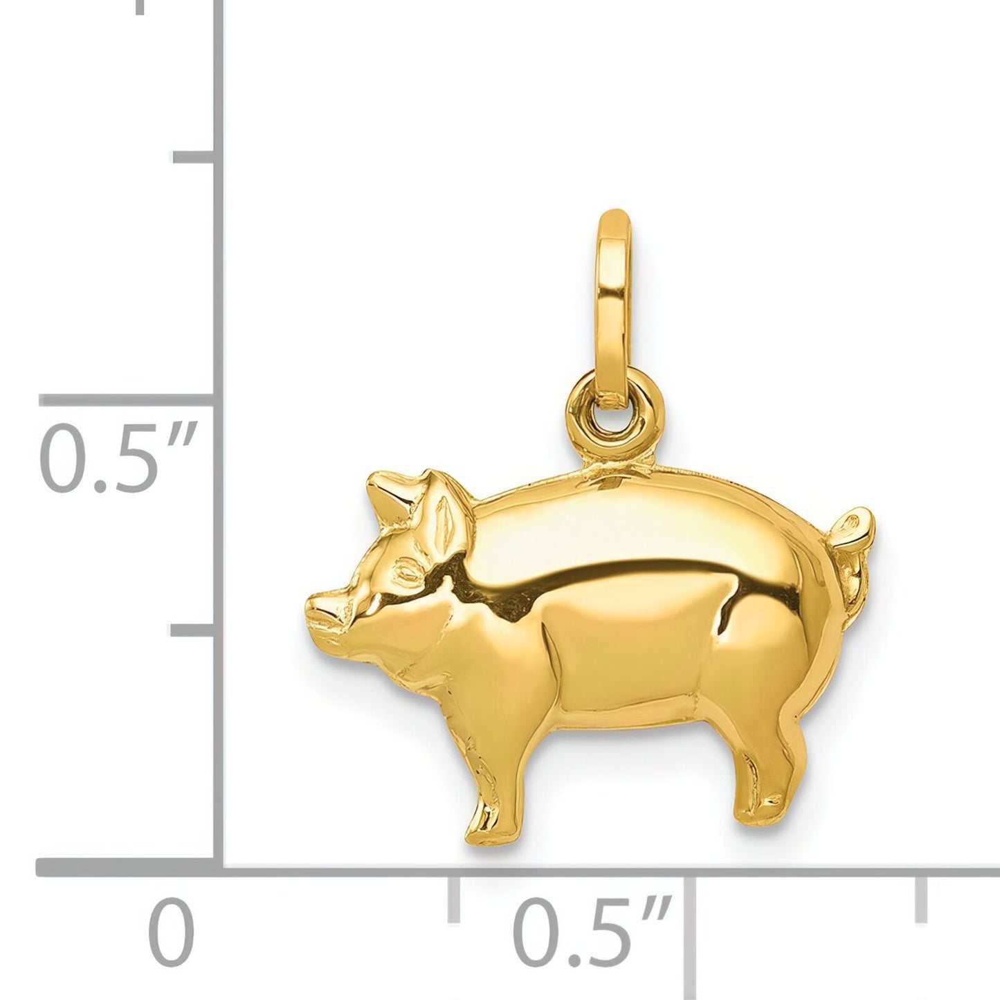 14K Gold Pig Charm