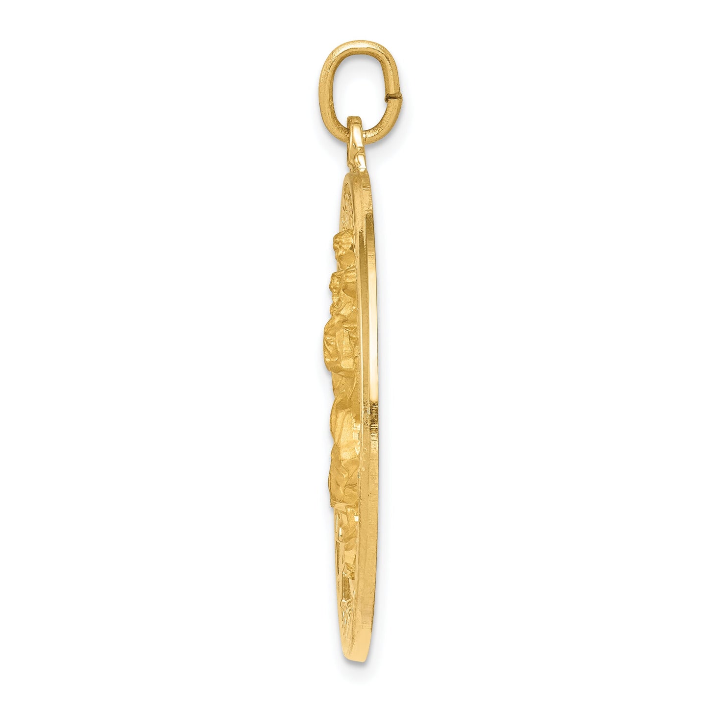 14K Gold Saint Christopher Medal Pendant