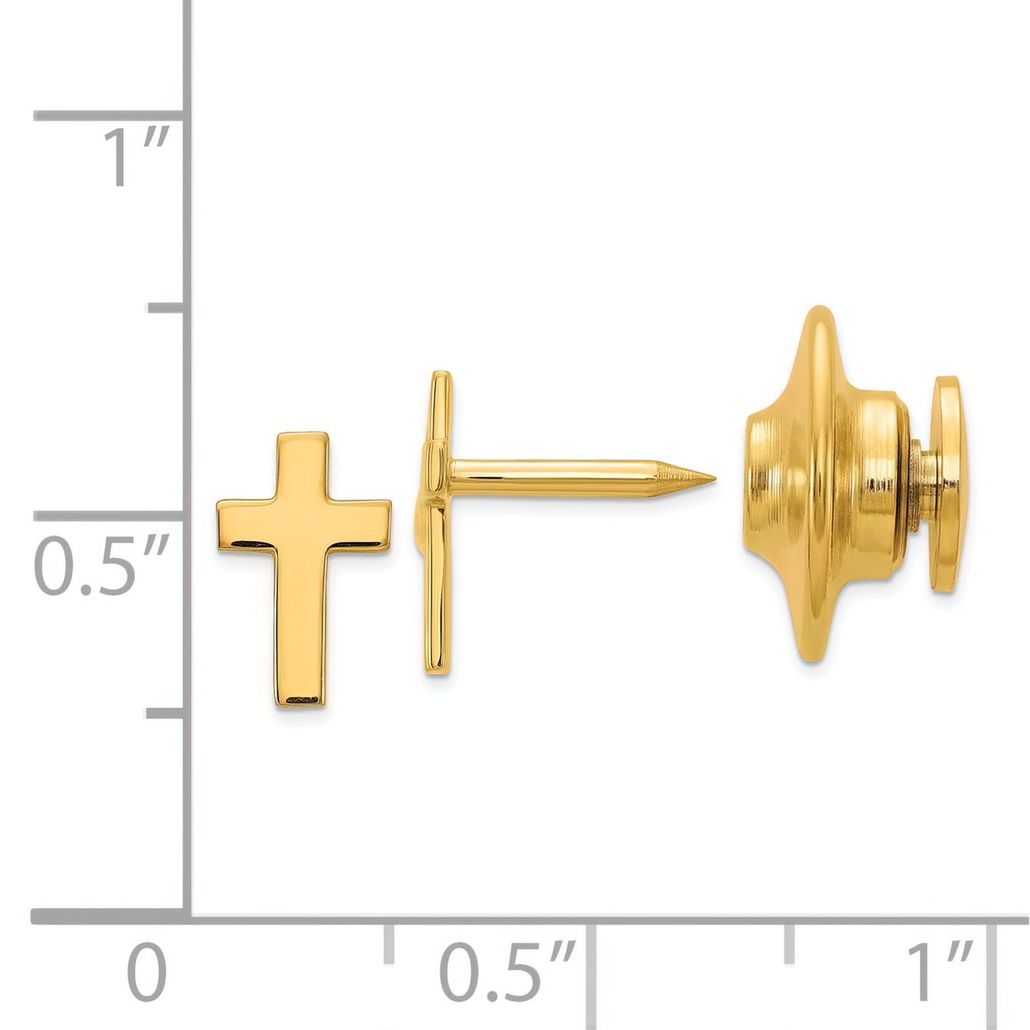 14K Gold Cross Tie Tac