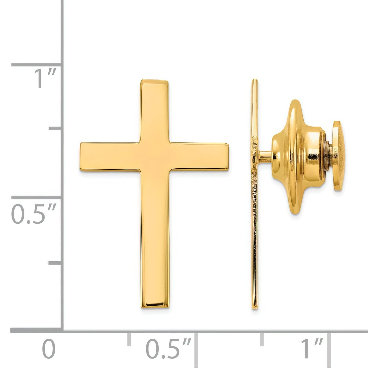 14K Gold Cross Tie Tac