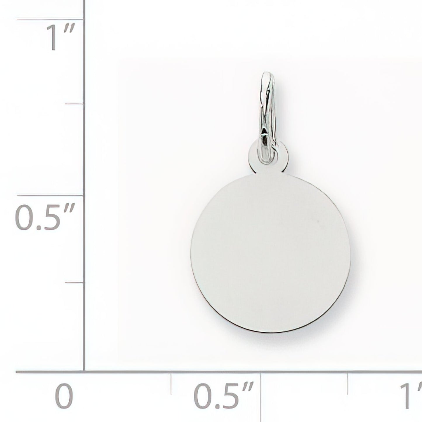 14K White Gold Disc Round Charm