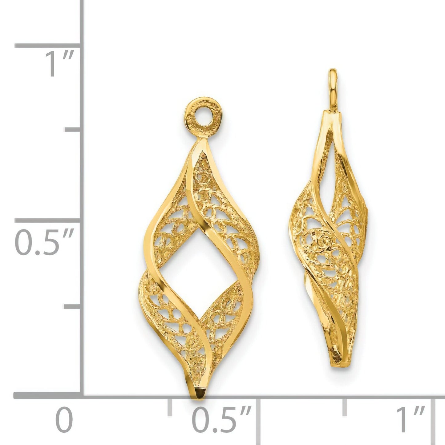 14K Gold Filigree Swirl Earring Jackets