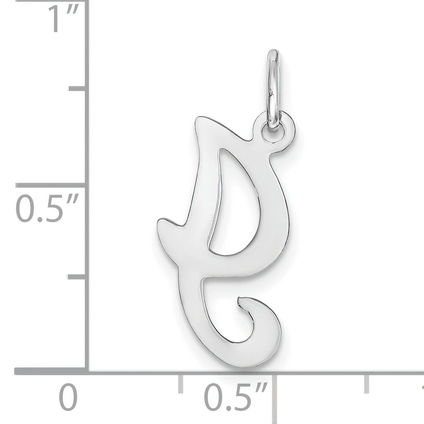14K White Gold Fancy Initial I Charm