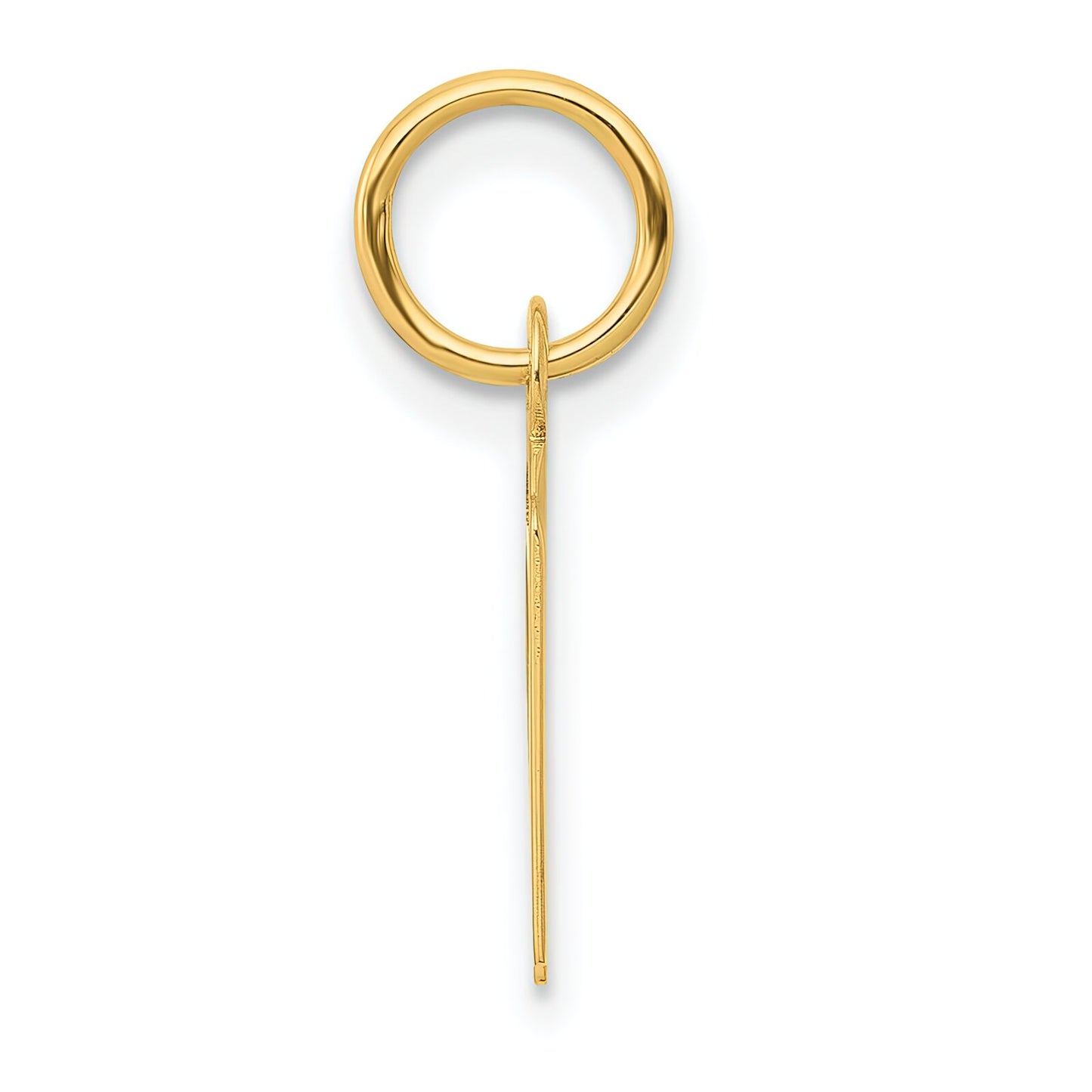 Slanted Block Initial "N" Charm 14K Gold