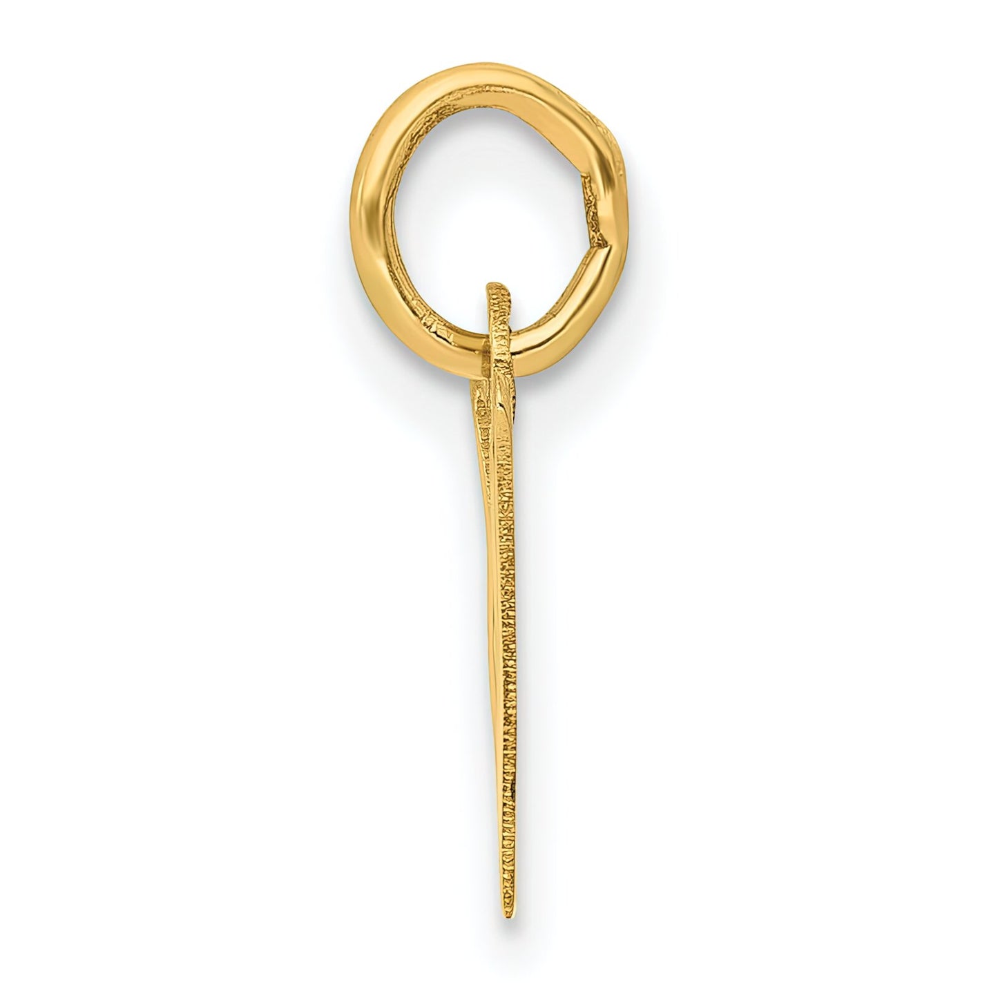 Slanted Block Initial "W" Charm 14K Gold