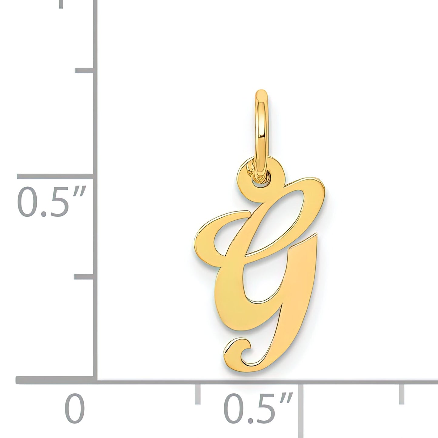 Fancy Cursive Letter "G" Charm 14K Gold