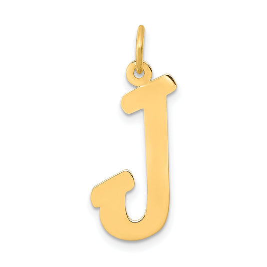 Cursive Letter "J" Charm 14k Gold