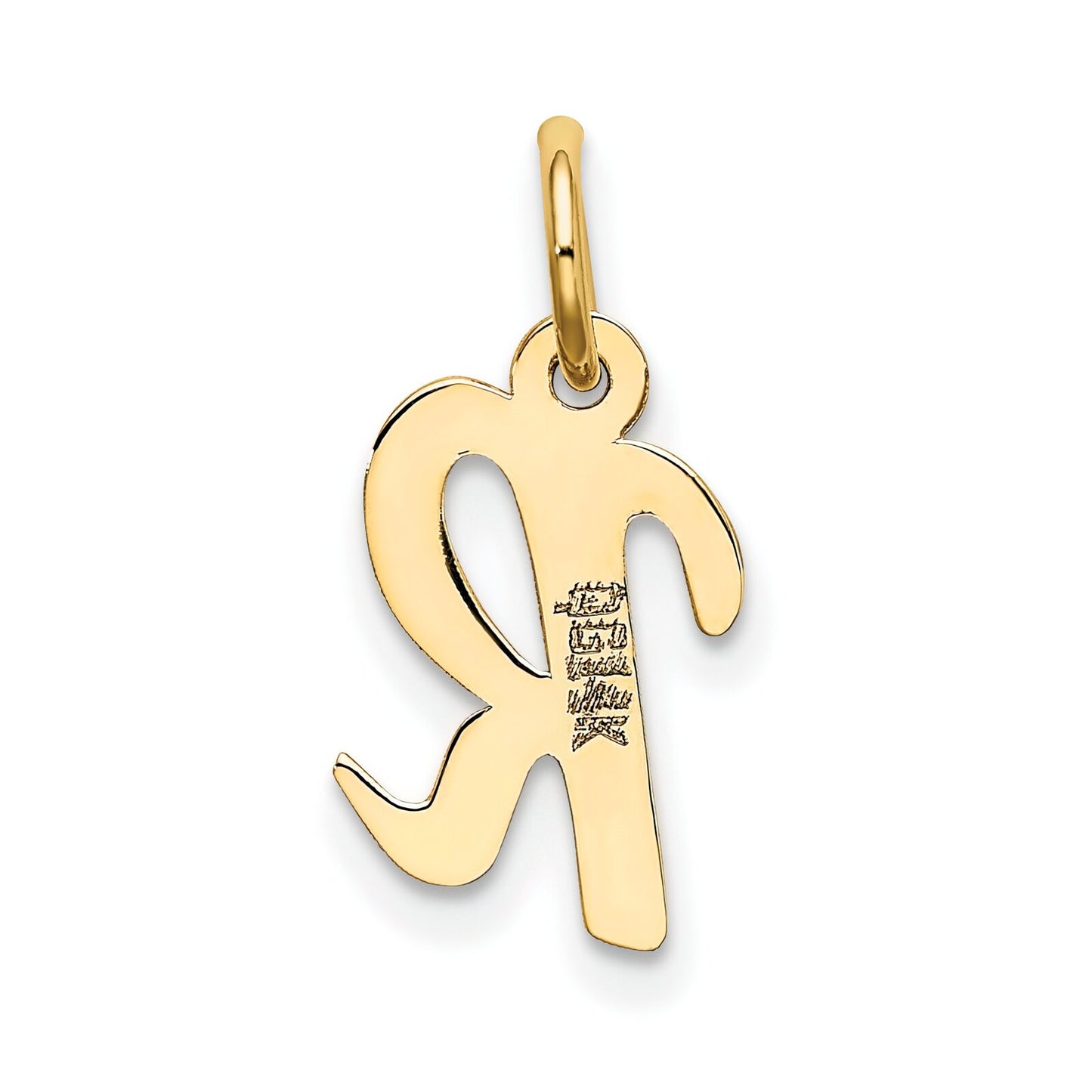 Cursive Letter "R" Charm 14k Gold