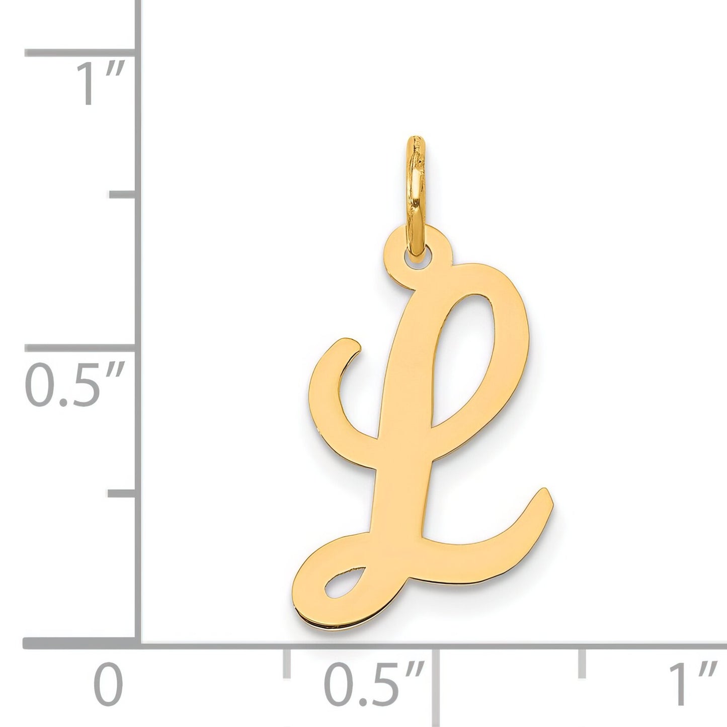 Cursive Letter "L" Charm 14k Gold