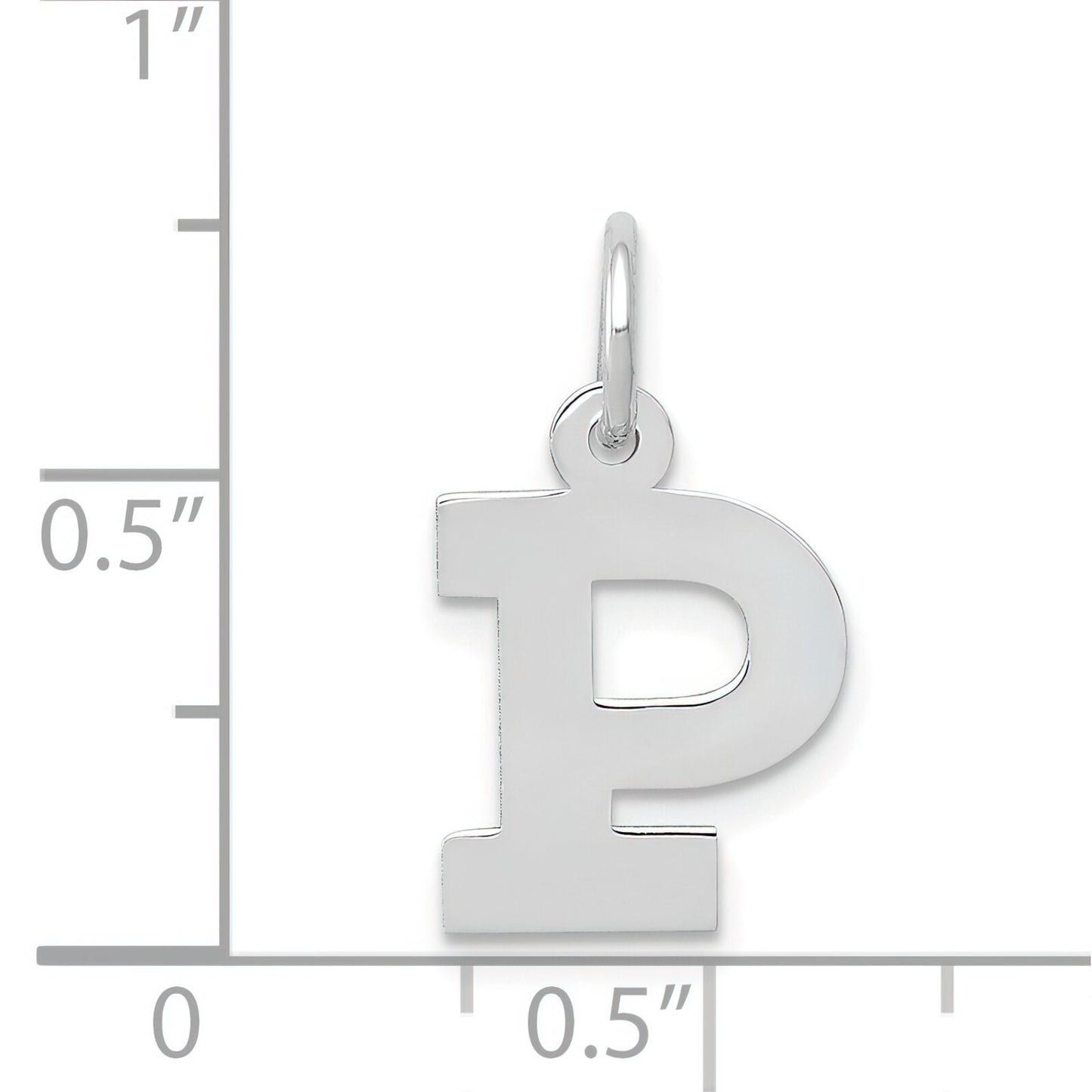 Letter "P" Charm 14k White Gold