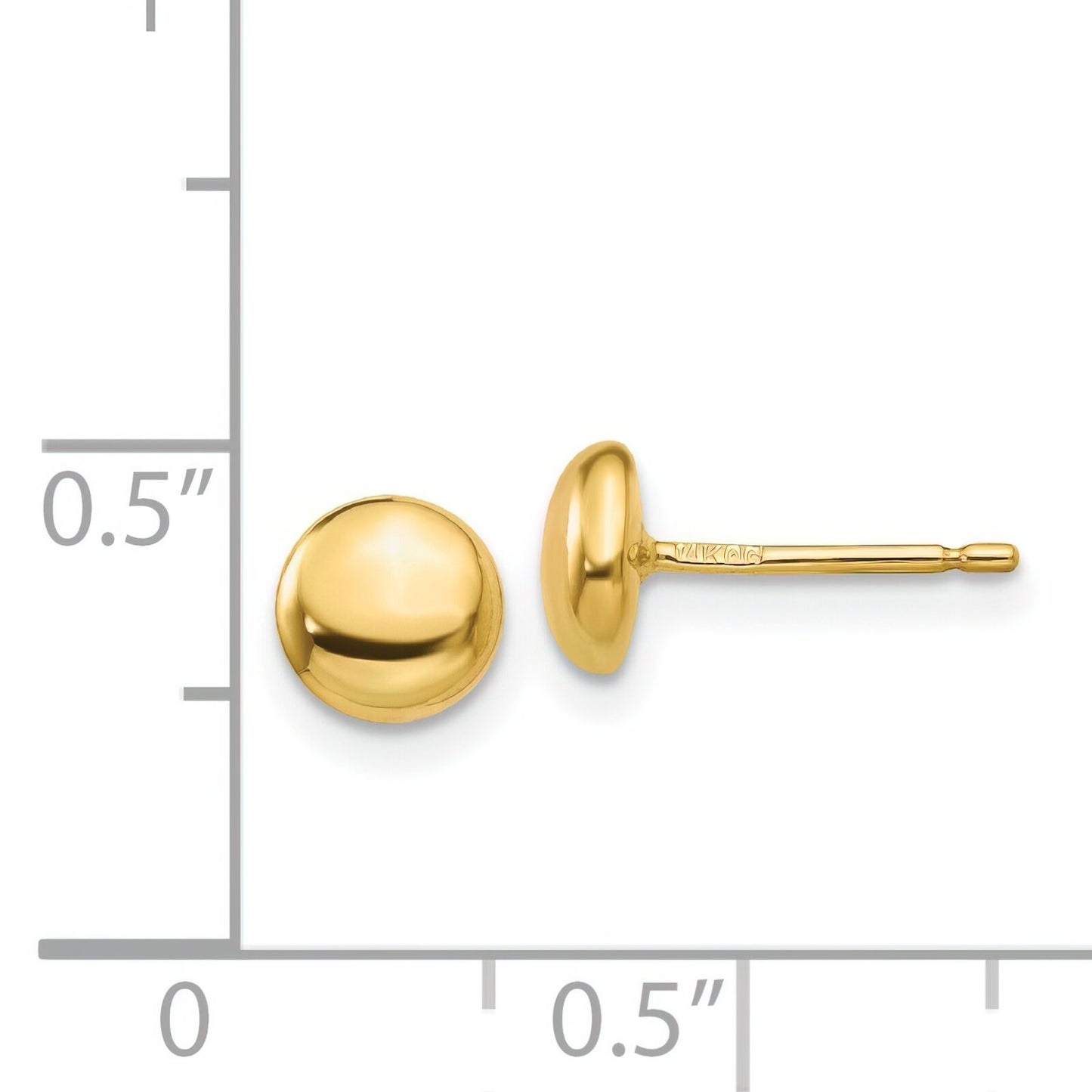 14K Gold Half Ball Stud Earrings