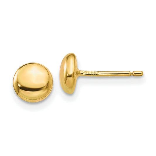 14K Gold Half Ball Stud Earrings