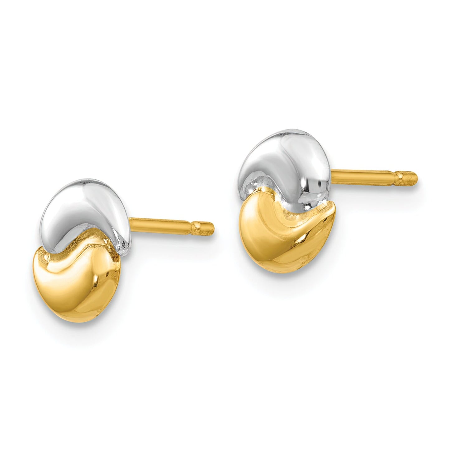 14K Two Tone Gold Fancy Stud Earrings