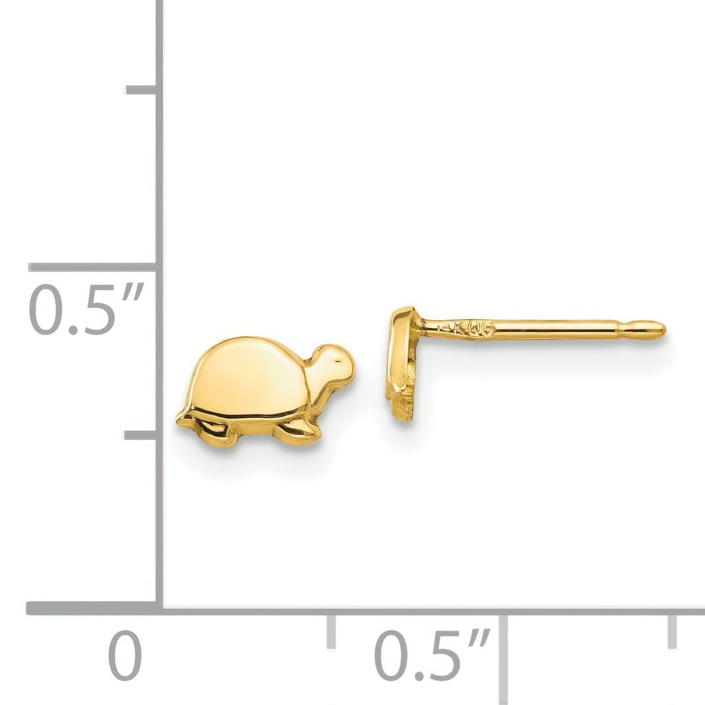 14K Gold Mini Turtle Stud Earrings