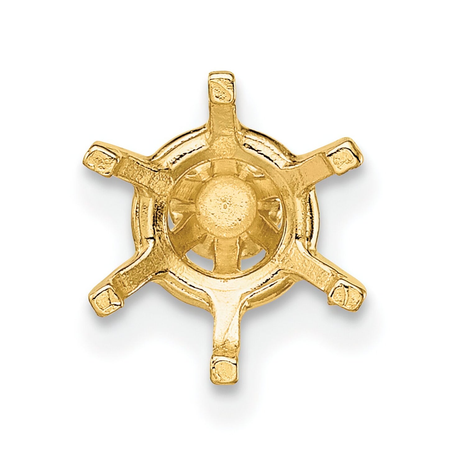 14K Gold 6 Prong Round Peg Center Head Setting (5.80 to 8.20mm)