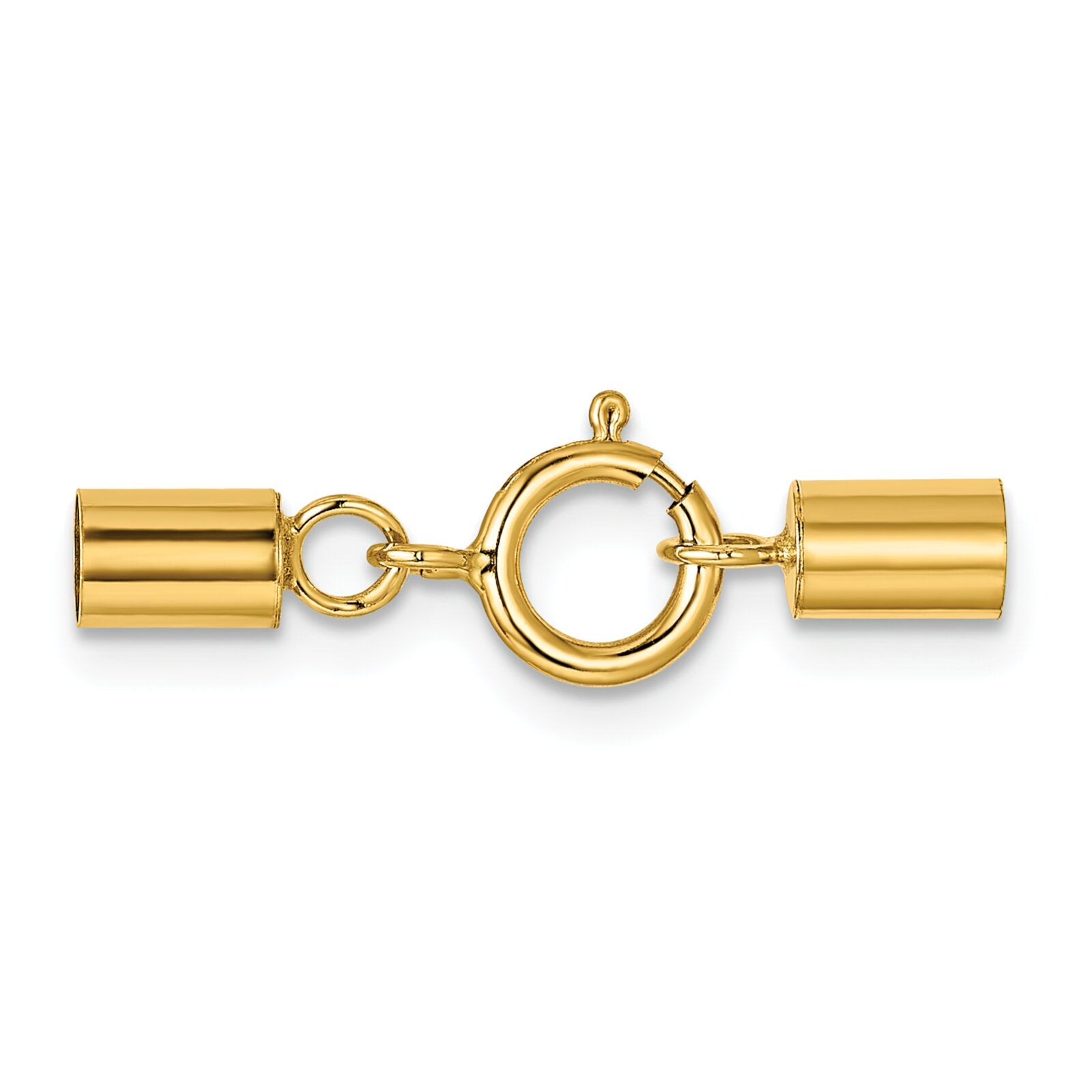 14K Gold Spring Ring Clasp w/End Caps to – FindingKing