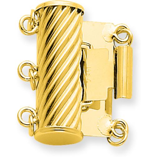 14K Gold 3 Strand Pearl Clasp 17.8mm
