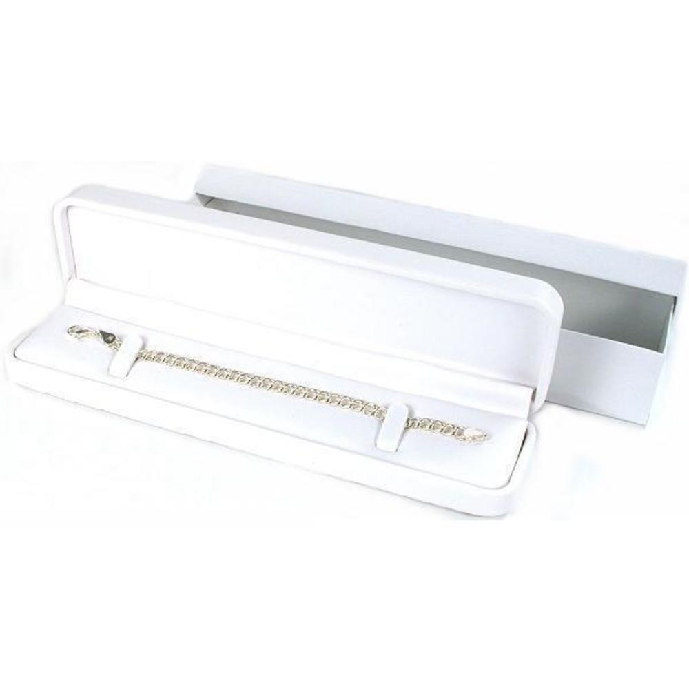 3 White Leather Watch Bracelet Gift Boxes Jewelry Counter Displays