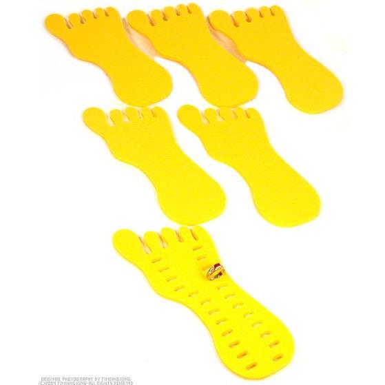 6 Toe Ring Holder Yellow Foam Foot Body Jewelry Display
