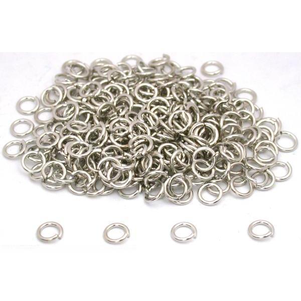 Open Jump Rings White Plated 19 Gauge 6mm 300Pcs