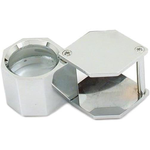 10x Hexagon Loupe Chrome Plated 21mm