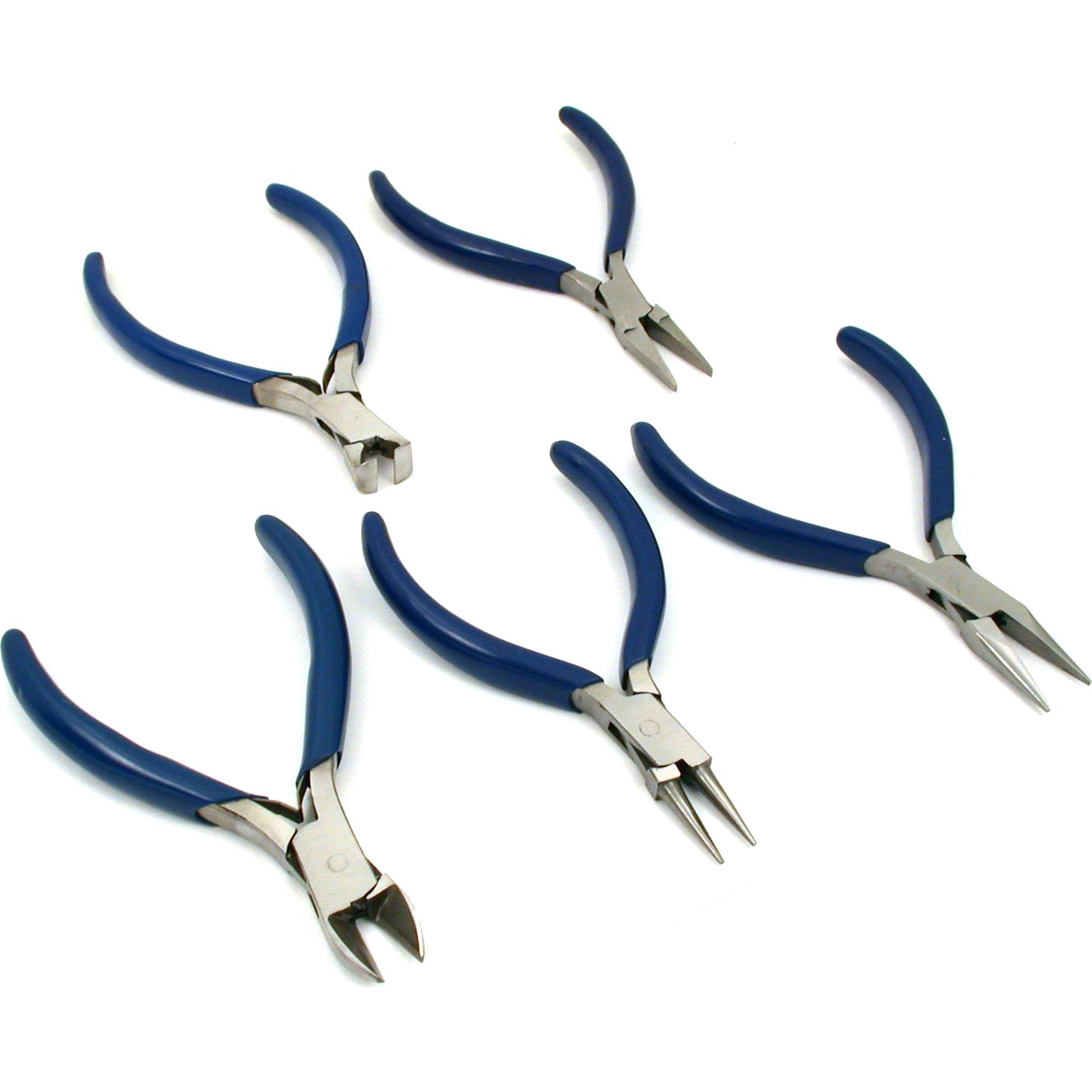 Chain Nose, Flat Nose, Round Nose Pliers & Cutters 4 1/2" 5Pcs