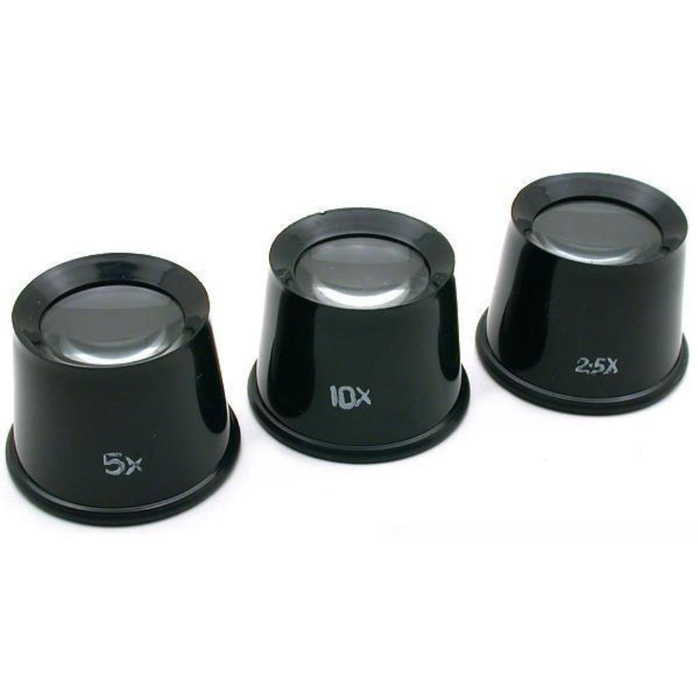 5x & 10x Eye Loupes 3Pc Set