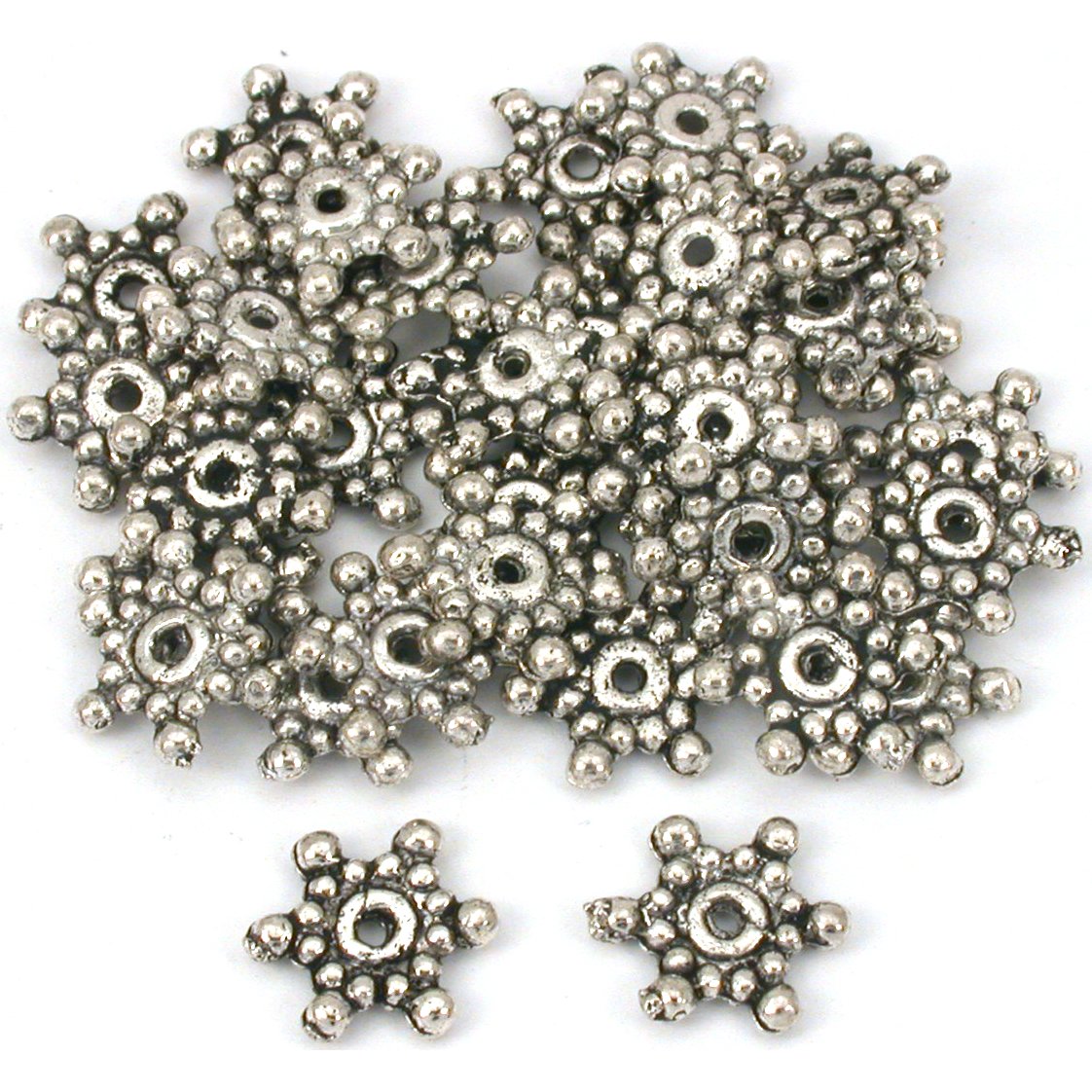 Bali Spacer Flower Beads Antique Silver Plated 12mm 30Pcs Approx.