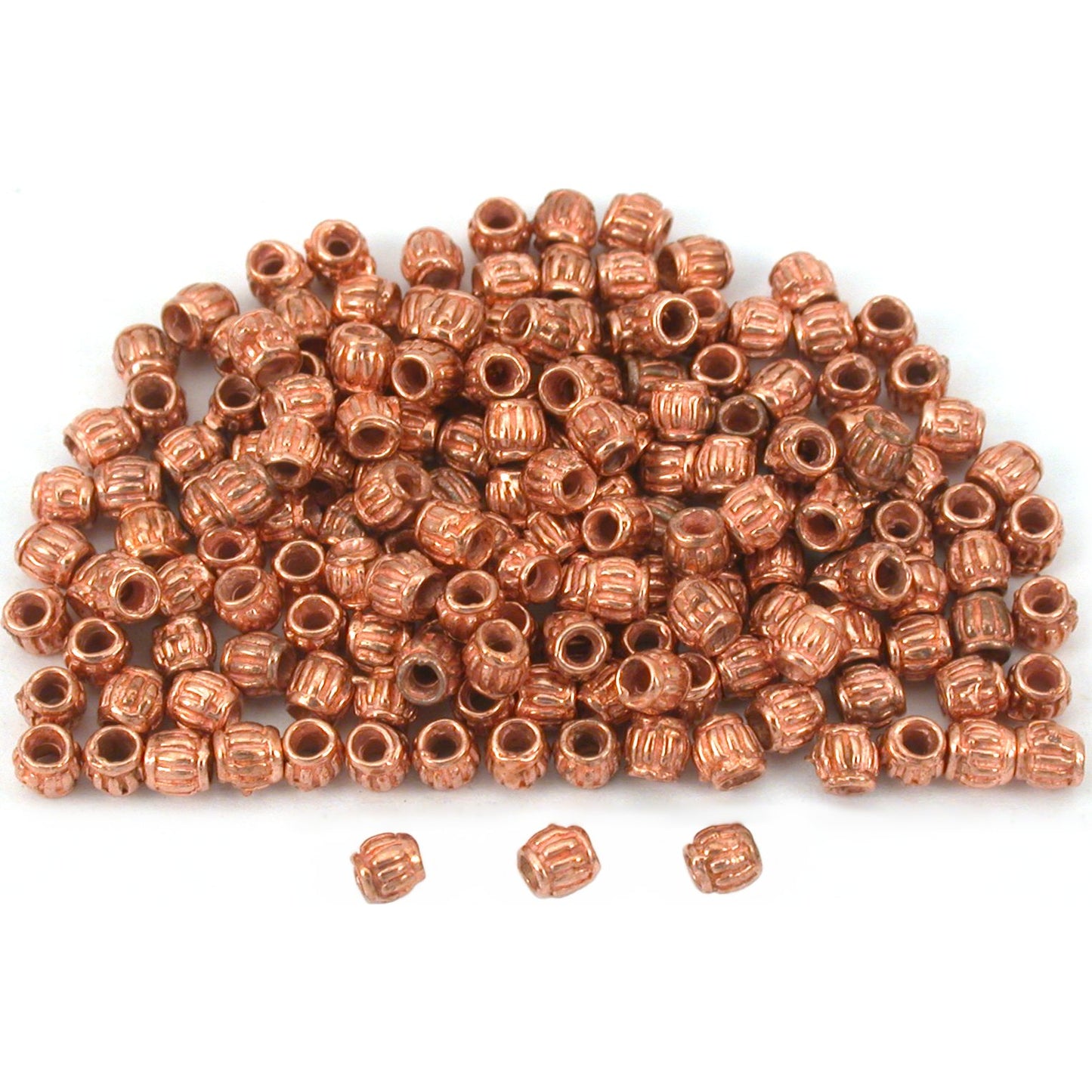 Bali Tube Copper Plated Beads 3mm 160Pcs Approx.