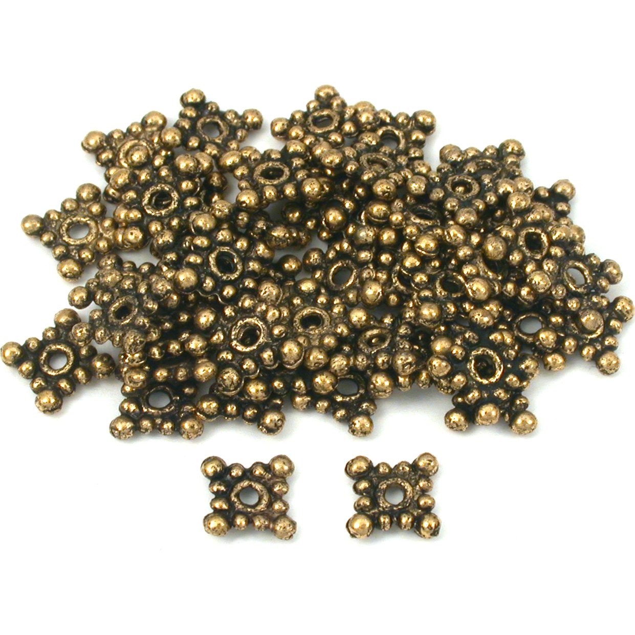 Bali Spacer Square Antique Gold Plated Beads 8mm 50Pcs Approx.