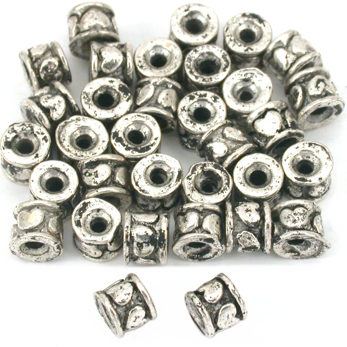 Bali Spacer Heart Beads Antique Silver Plated 5mm 30Pcs Approx.
