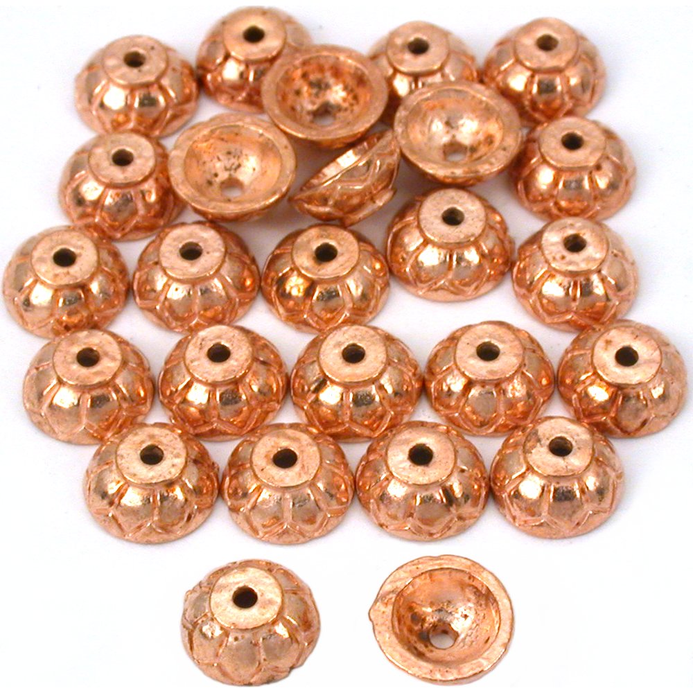 Bali Bead Caps Copper Plated 8mm 25Pcs Approx.