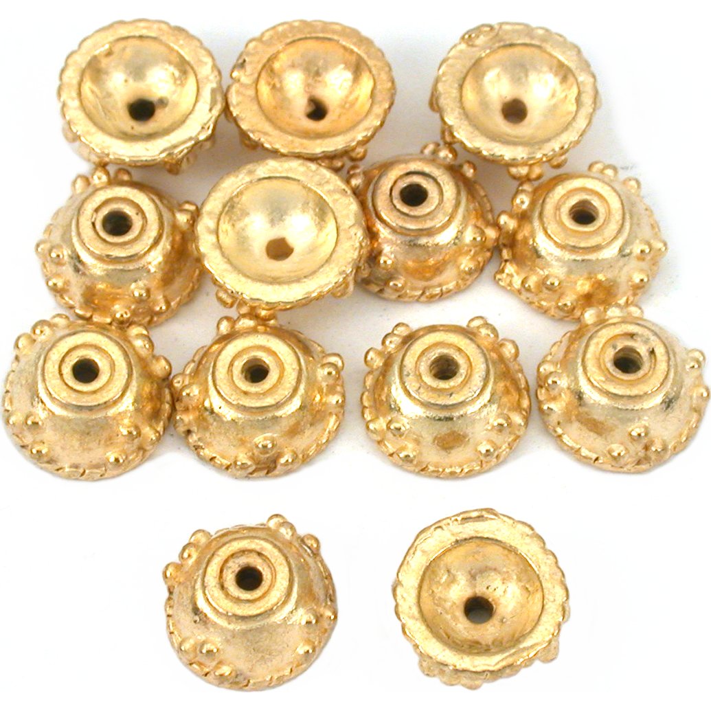 Bali Bead Caps Rope Gold Plated 9.5mm 12Pcs Approx.