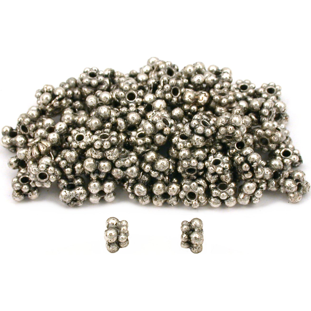 Daisy Spacer Bali Bead Antique Silver Plated Approx 100